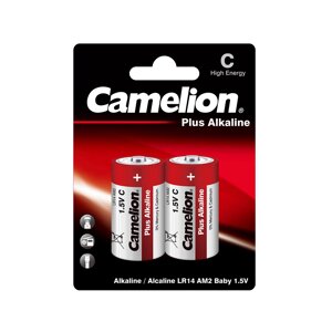 Батарейка, CAMELION, LR14-BP2, Plus Alkaline, C, 1.5V, 8450 mAh, 2 шт. в блистере