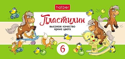 Пластилин "Hatber", 6 цветов, 90гр, со стеком, серия "Весёлые истории" от компании ИП Globus trade - фото 1