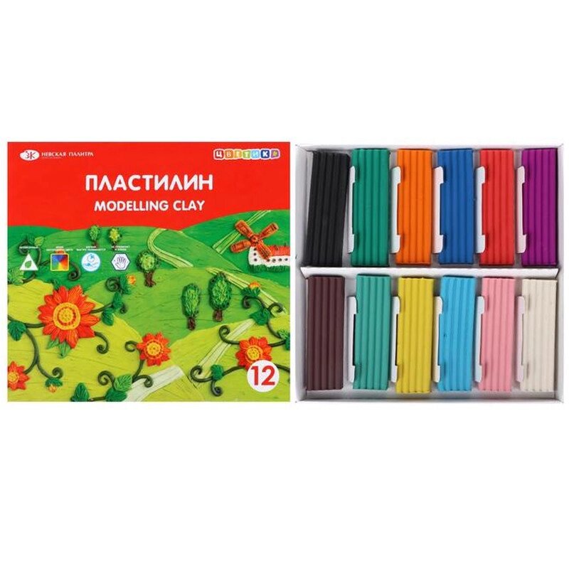 Пластилин ЗХК "Цветик" 6 цветов, со стеком, 90 гр. от компании ИП Globus trade - фото 1