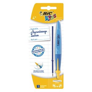 Ручка шариковая "Bic Kids Twist", 1мм, синяя, корпус ассорти, обучающая, 1шт в блистере