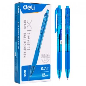 Ручка шариковая DELI "Xtream Q21" автоматическая, 0,7 мм, синяя