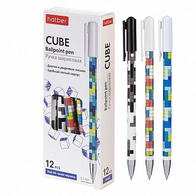 Ручка шариковая "Hatber Cubes", 0,7мм, синяя, корпус с рисунком от компании ИП Globus trade - фото 1