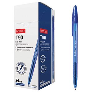 Ручка шариковая "Hatber T90", 0,7мм, синяя, синий тонированный корпус