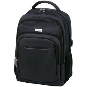 Рюкзак Berlingo City "Strict black" 42*29*17см, 2 отделения, 3 кармана, отделение для ноутбука, USB