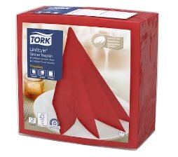 Салфетка для ужина Tork Premium LinStyle красная