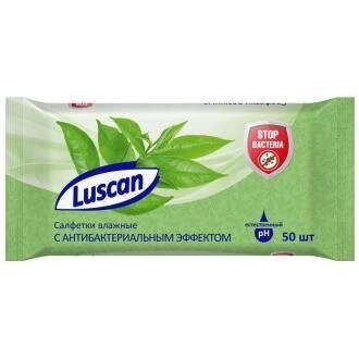 Салфетки влажные, 50 шт, антибактериальные, Luscan от компании ИП Globus trade - фото 1