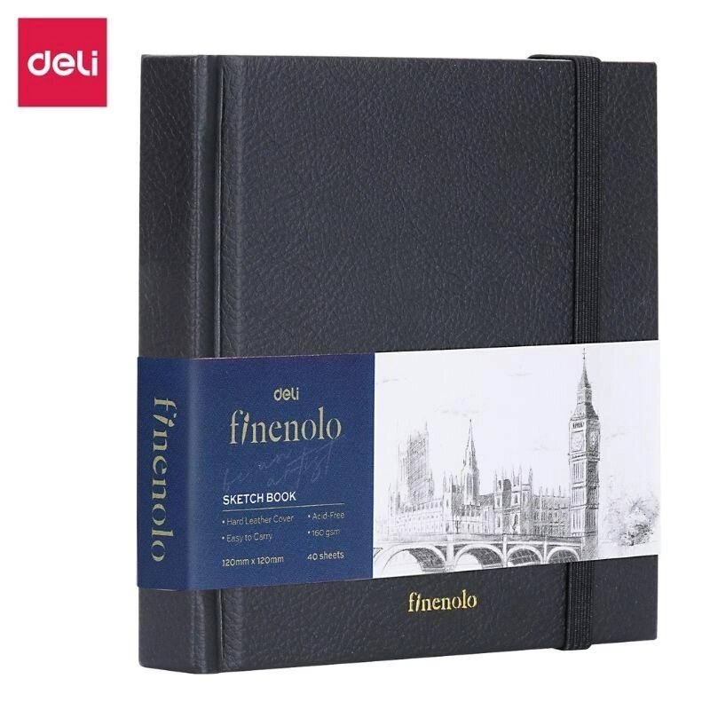 Скетчбук DELI "Finenolo ", 12 х 12 см, 40 л., 160 г/кв. м., черный от компании ИП Globus trade - фото 1