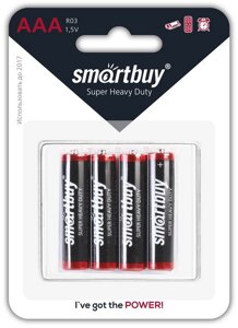Солевая батарейка R03/4B, Smartbuy