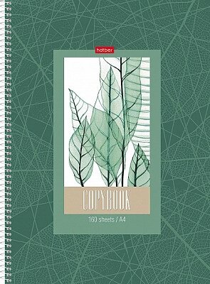 Тетрадь "Hatber", 160л, А4, клетка, твёрдая обложка, на спирали, серия "Листья" от компании ИП Globus trade - фото 1