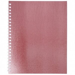 Тетрадь "Hatber", 48л, А5, клетка, обложка бумвинил, на гребне, серия "Metallic - Розовая"