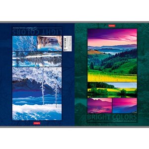 Тетрадь "Hatber", 96л, А4, клетка, двойная обложка, тиснение, на скобе, серия "Яркие краски природы"