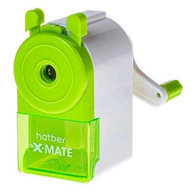 Точилка механическая "Hatber X-Mate", 1 отверстие, контейнер, белая, в ПВХ-боксе от компании ИП Globus trade - фото 1