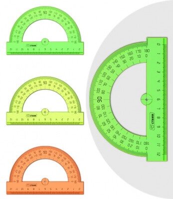 Транспортир 12см,180* СТАММ, пластиковый, прозрачный, неоновые цвета, ассорти от компании ИП Globus trade - фото 1