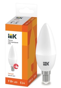 Лампа светодиодная ECO C35 свеча 9Вт 230В 3000К E14 IEK