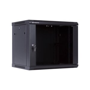 LinkBasic 9U 600*450*500, Шкаф телекоммуникационный, цвет чёрный, передняя дверь стеклянная (тонированная)