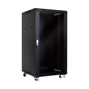 LinkBasic NCE 22U 600*600*1200, Шкаф серверный, цвет чёрный, передняя дверь стеклянная (тонированная)