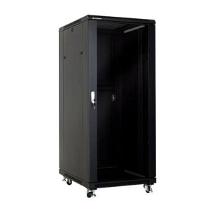 LinkBasic NCE 32U 600*800*1600, Шкаф серверный, цвет чёрный, передняя дверь стеклянная (тонированная)
