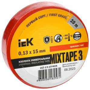 MIXTAPE 3 Изолента 0,13х15мм красная 20м IEK