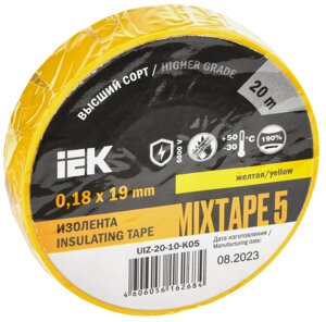 MIXTAPE 5 Изолента 0,18х19мм желтая 20м IEK