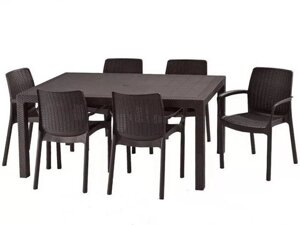 B: rattan Стол обеденный прямоугольный FIJI Table