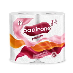 Туалетная бумага "Papirone" (Premium), 4 рулона