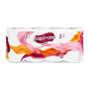 Туалетная бумага "Papirone" (Premium), 8 рулонов