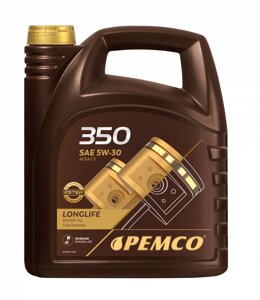 PEMCO 350 синтетическое моторное масло 4 литра (SAE 5W-30, API SN, ACEA C3, VW 504 00/507 00, MB 229.51, BMW LL-04;