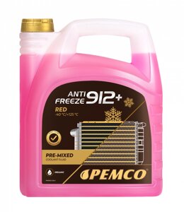 PEMCO охлаждающая жидкость антифриз antifreeze 912+40oc) 10 литров (красный, AG12, SAE J1034; AFNOR NF R15-601; ASTM