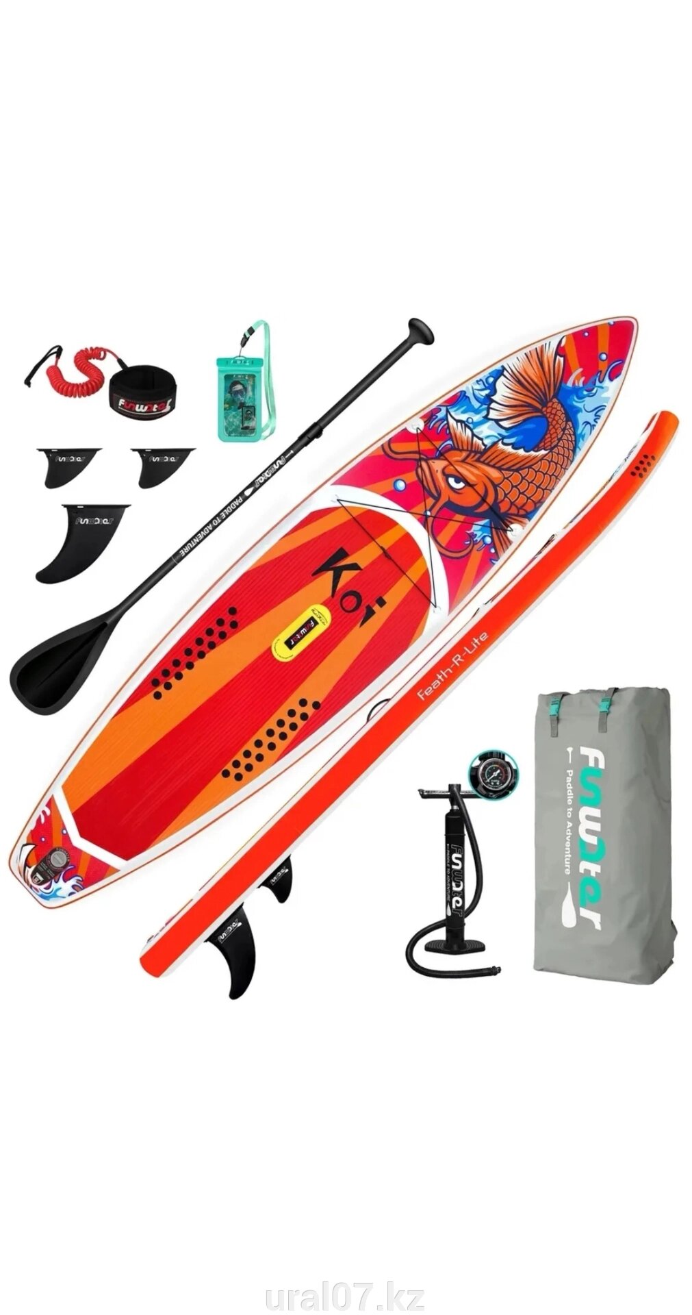 Надувная SUP-доска (сапборд) FunWater 01A Koi (350x83x15 cm) от компании Лодки ПВХ Уральск - фото 1