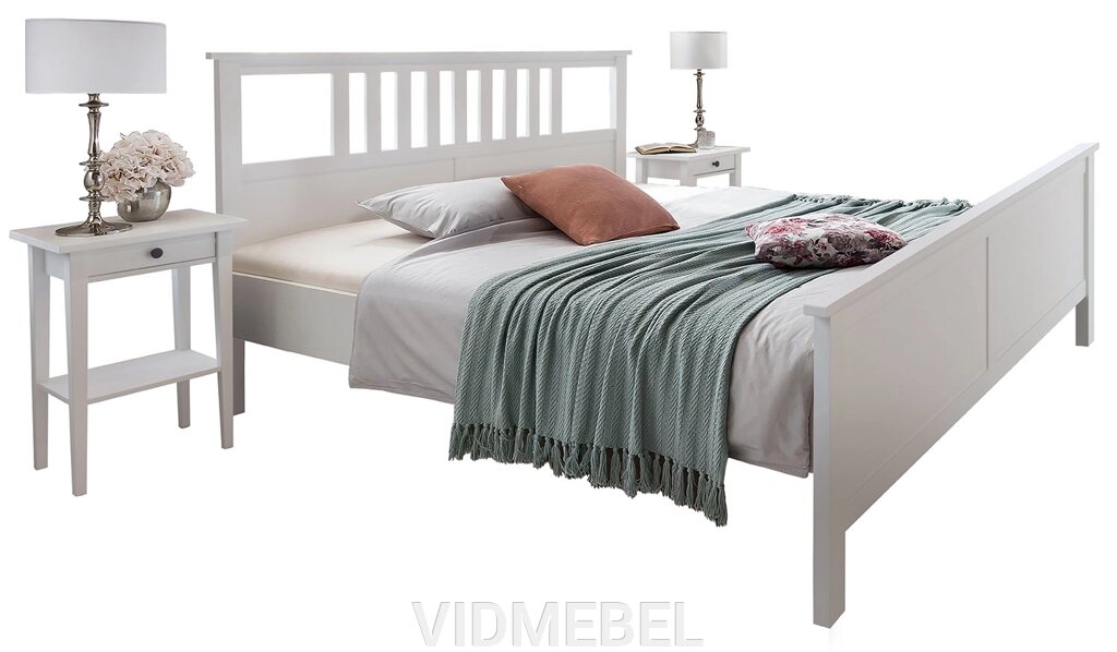 Кровать двойная «Нортон» 2-16 БМ2.768.1.10 Белый воск (160*200) от компании VIDMEBEL - фото 1