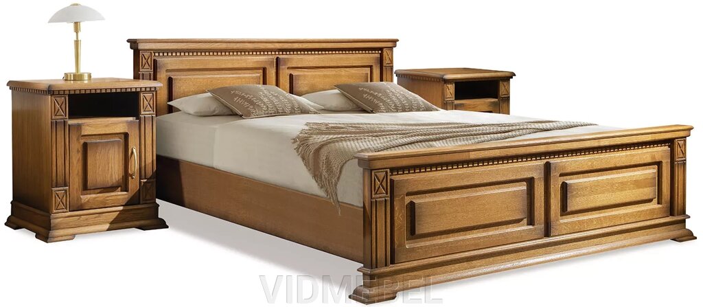 Кровать двойная «Верди Люкс» 1,6*2,0 16П П434.08п Дуб рустикаль с патиной от компании VIDMEBEL - фото 1