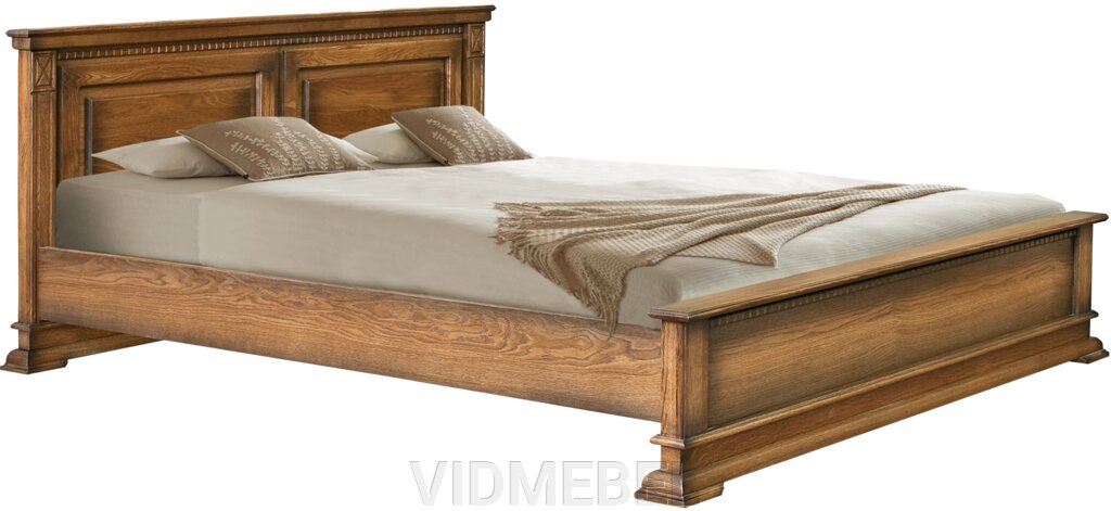 Кровать двойная «Верди Люкс» с низким изножьем 16/1 П434.08/1м дуб рустикаль с патиной от компании VIDMEBEL - фото 1