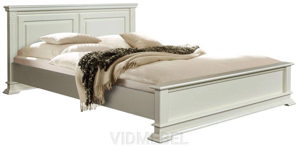 Кровать двойная «Верди Люкс» с низким изножьем 16/1 П434.08/1м слоновая кость от компании VIDMEBEL - фото 1