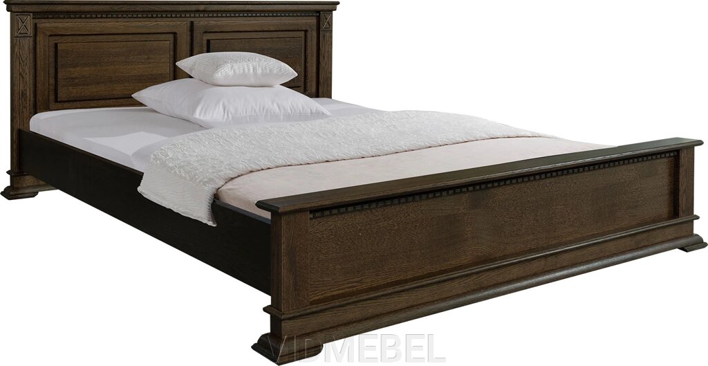 Кровать двойная «Верди Люкс» с низким изножьем 18/1 П434.14/1м венге от компании VIDMEBEL - фото 1