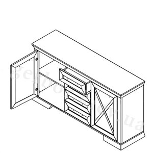 Марсель Комод KOM2D4S (ясень снежный/дуб сонома трюфель) БРВ