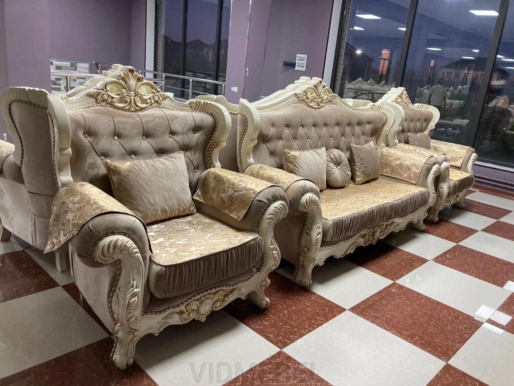 Мягкая мебель Фараон коричневый 3+1+1 (диван и два кресла) Россия от компании VIDMEBEL - фото 1