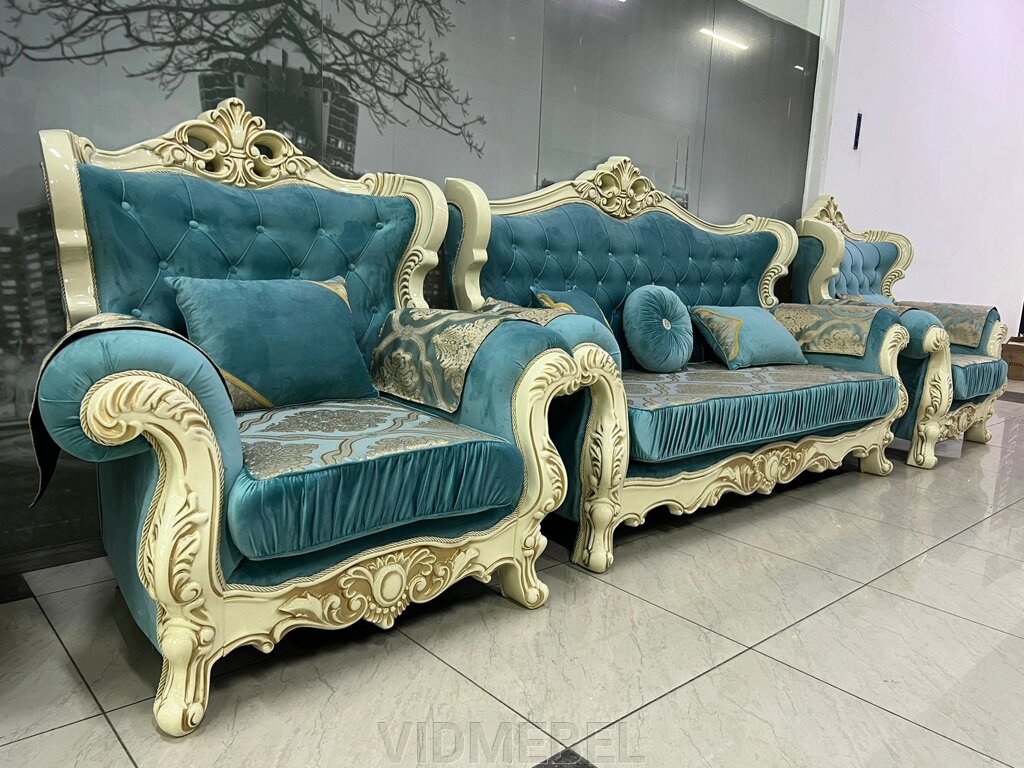 Мягкая мебель Фараон зеленый 3+1+1 (диван и два кресла) Россия от компании VIDMEBEL - фото 1