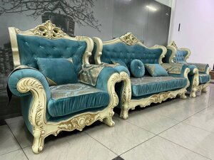 Мягкая мебель Фараон зеленый 3+1+1 (диван и два кресла) Россия