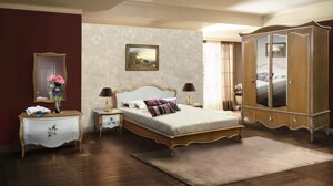 Набор мебели для спальни «трио» мм-277 коньяк + сп молодечномебель №2