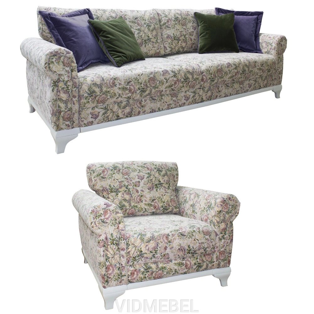 Набор мебели «Фландрия» 22гр. тк. 611-30176-30164 (диван+кресло) Пинскдрев от компании VIDMEBEL - фото 1
