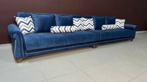 Прямой диван Emre синий Турция в Астане от компании VIDMEBEL