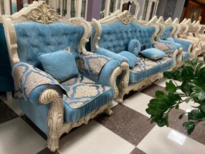 Мягкая мебель Фараон синий 3+1+1 (диван и два кресла) Россия