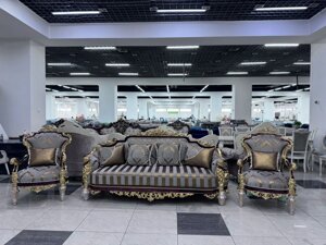 Мягкая мебель Император 3+1+1 золото в Астане от компании VIDMEBEL