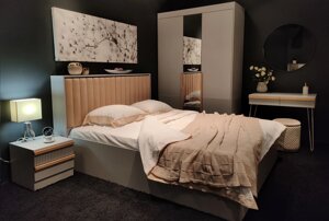 Спальня Джуна 2 Серый/Дуб Ривьера Заречье в Астане от компании VIDMEBEL