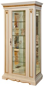 Шкаф с витриной «Милана 8» П4.265.0.08(265.08) Слоновая кость с золочением в Астане от компании VIDMEBEL