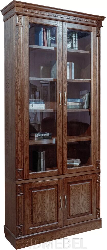 Шкаф для книг «Верди Люкс 3» П523. Н3 черешня от компании VIDMEBEL - фото 1