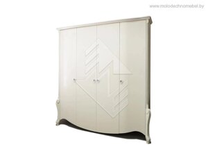 Шкаф для одежды луиза мм-227-01/04б белая эмаль с патиной молодечномебель