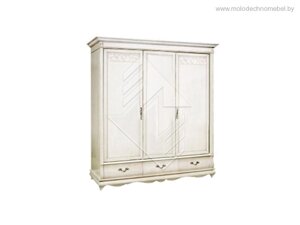 Шкаф для одежды оскар мм-216-01/03б белая эмаль с патиной молодечномебель