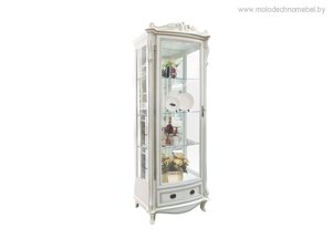 Шкаф с витриной луи мм-240-01 белая молодечномебель