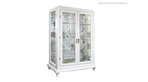 Шкаф с витриной Соната ММ-284-02 Белая эмаль + ТП Молодечномебель